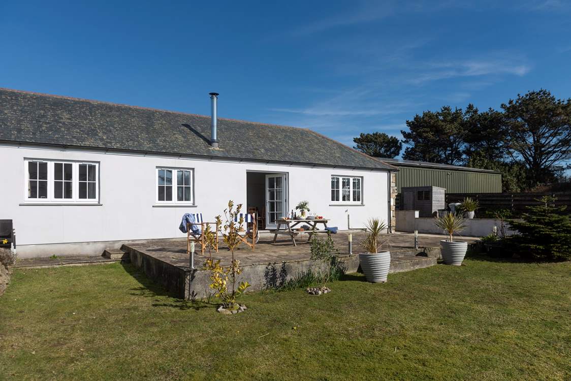 Looking back from the lush velvety lawn.