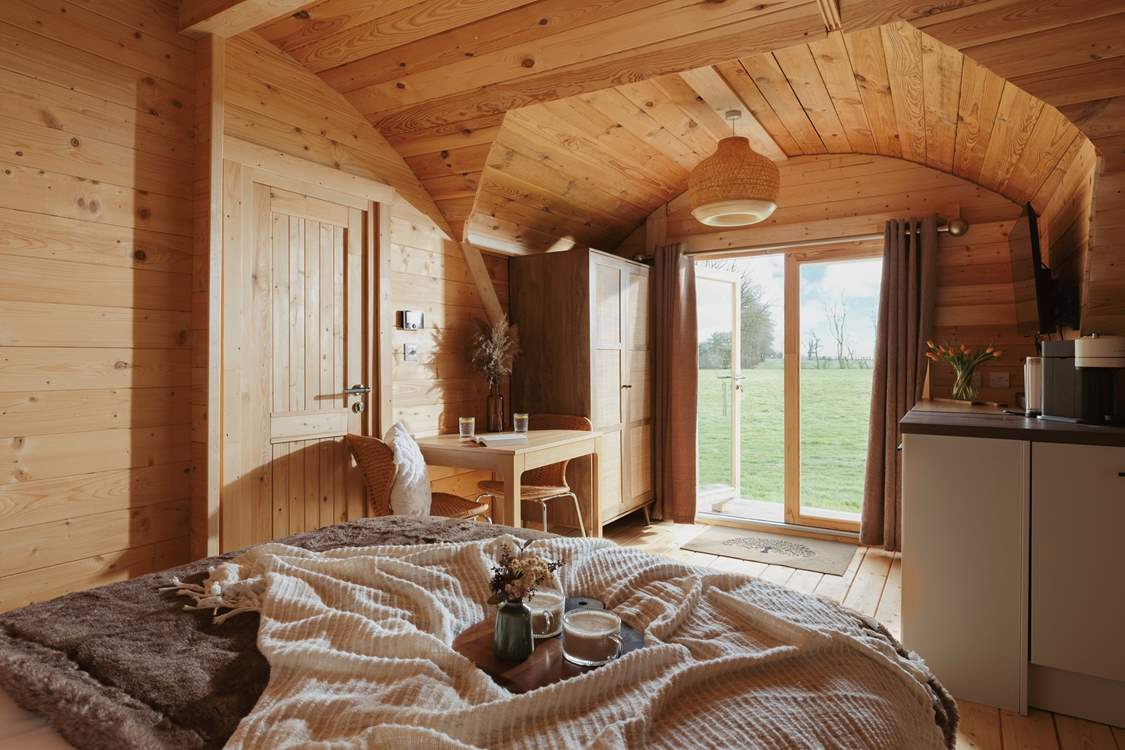Warm woody tones fill this heavenly hideaway.