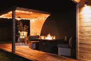 Get snug by the gas fire-pit and share stories under the moonlight.