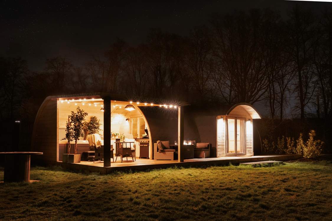 As night falls the space becomes even more enchanting.