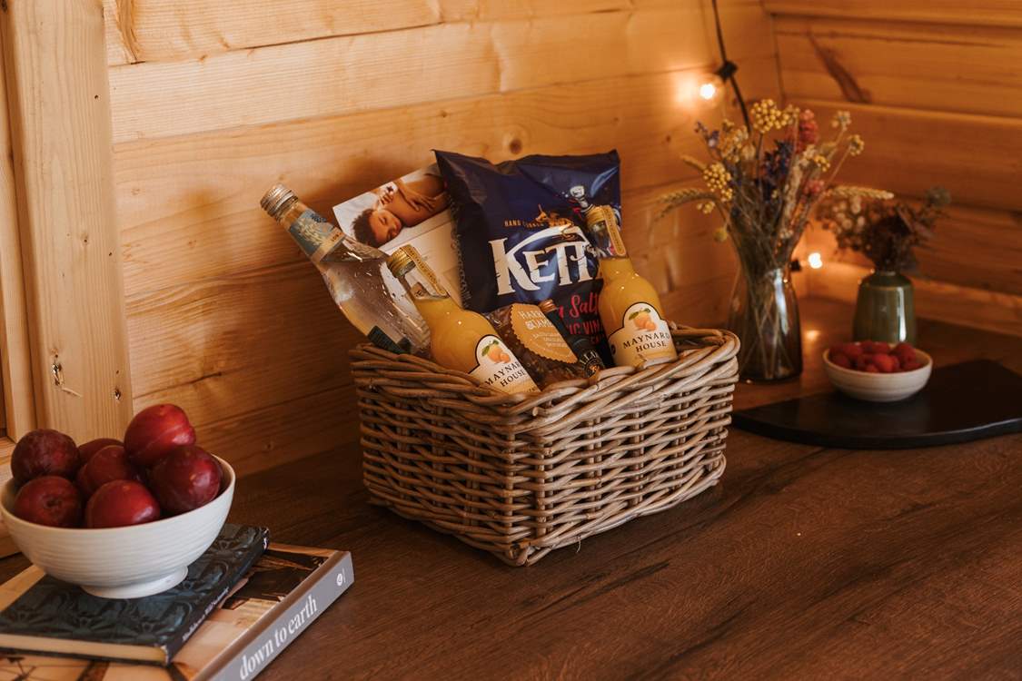 The lovely owners leave a delicious hamper for you to tuck into during your stay.