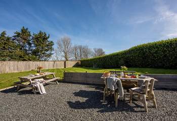 The spacious and secure garden.