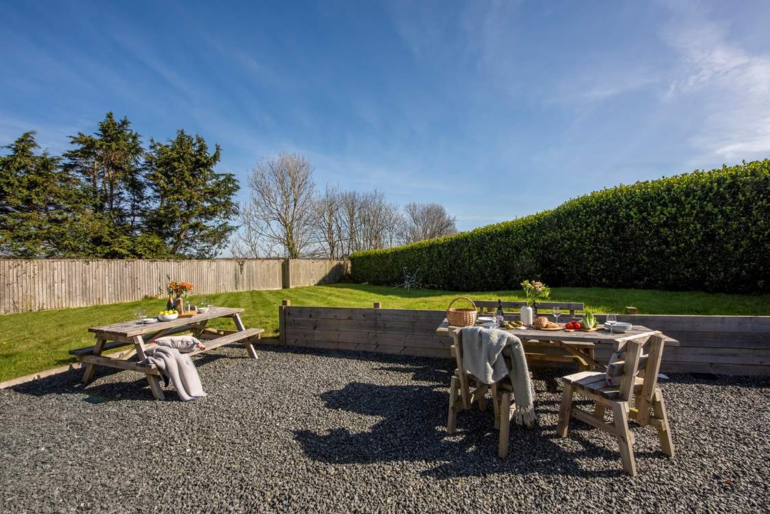 The spacious and secure garden.