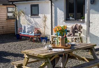 There are plenty of seating areas to set up a holiday picnic in the sun.