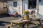 There are plenty of seating areas to set up a holiday picnic in the sun.