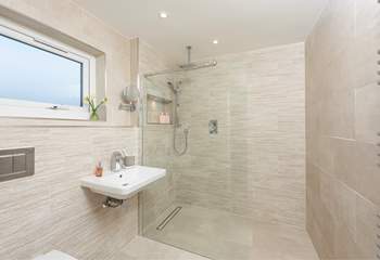 The wet-room is accessed via a small step.