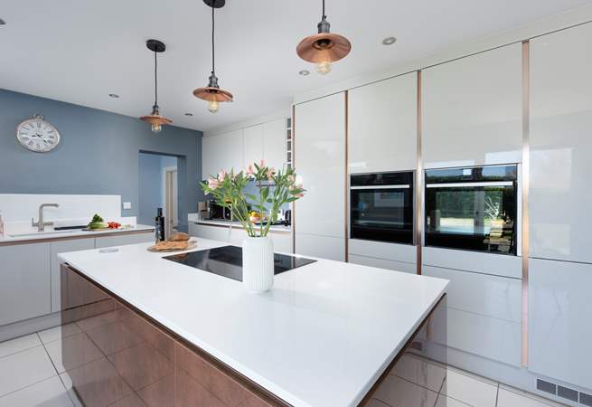 Complete with double oven and island.