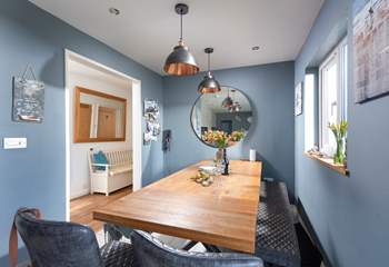 Looking back towards the stylish dining space.