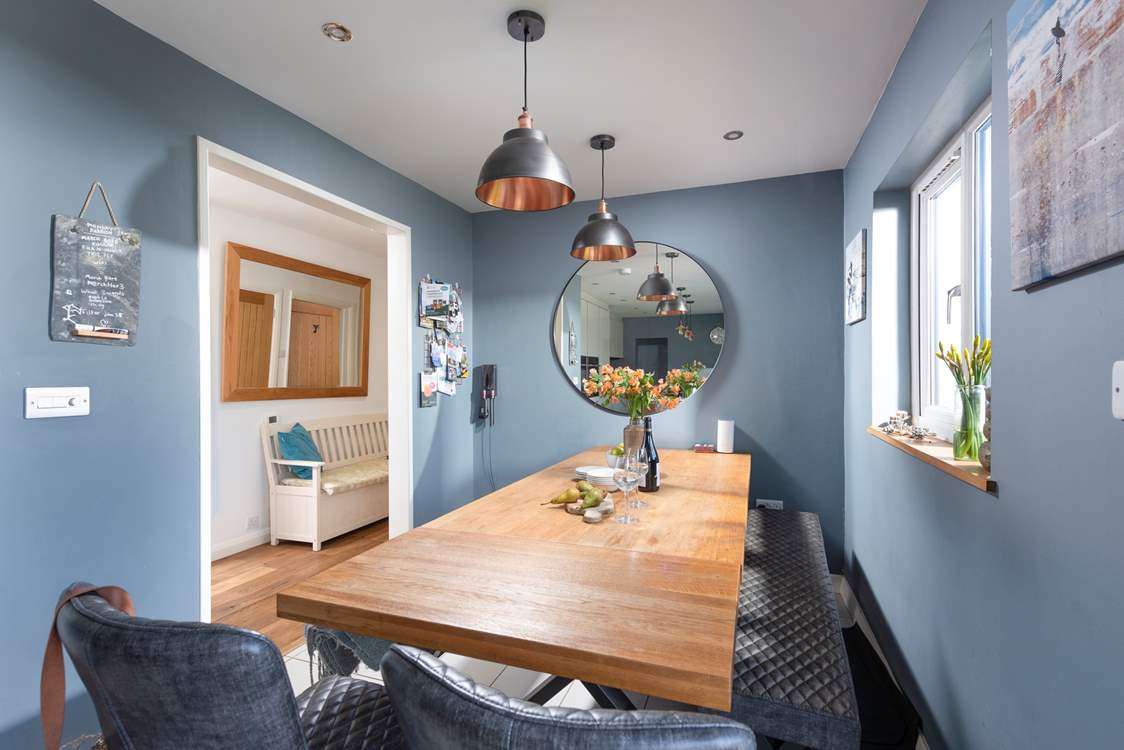 Looking back towards the stylish dining space.