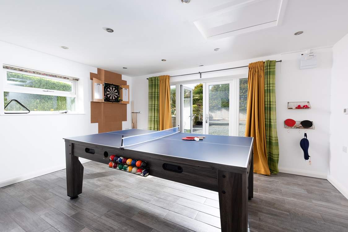 The games-room is perfect to keep all the family entertained.