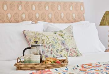 A moment of indulgence; savouring the simple pleasures of breakfast in bed.