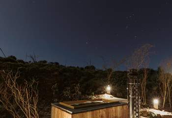A starry filled sky pairs perfectly for a evening dip. 