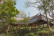 The captivating curve of the treehouse makes it such a special space.