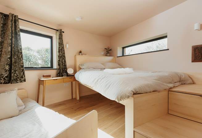 With a pull out single bed for an extra guest. 