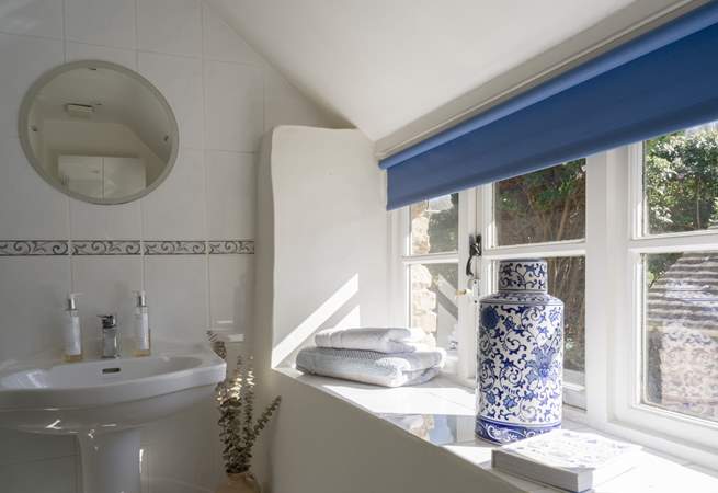 The shower-room lets the sun flood in. 