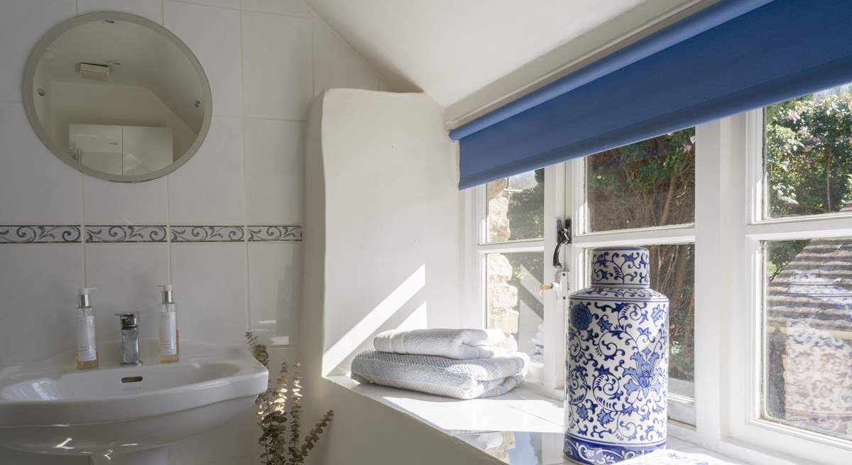 The shower-room lets the sun flood in. 