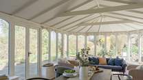 There's loads of room in this beautiful conservatory. 
