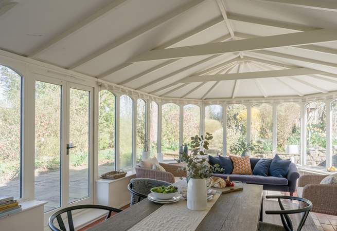 There's loads of room in this beautiful conservatory. 