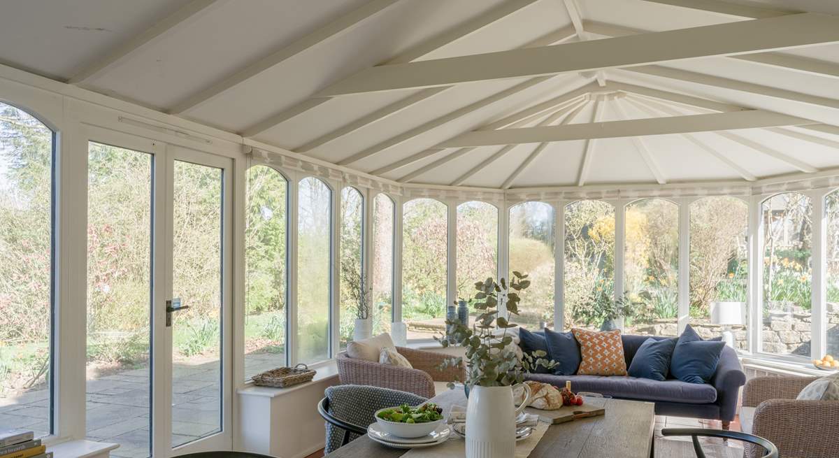 There's loads of room in this beautiful conservatory. 