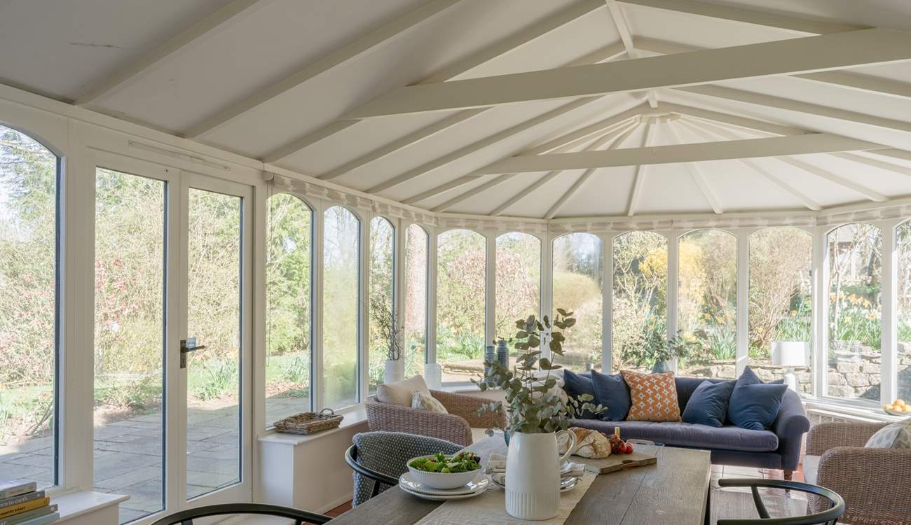 There's loads of room in this beautiful conservatory. 