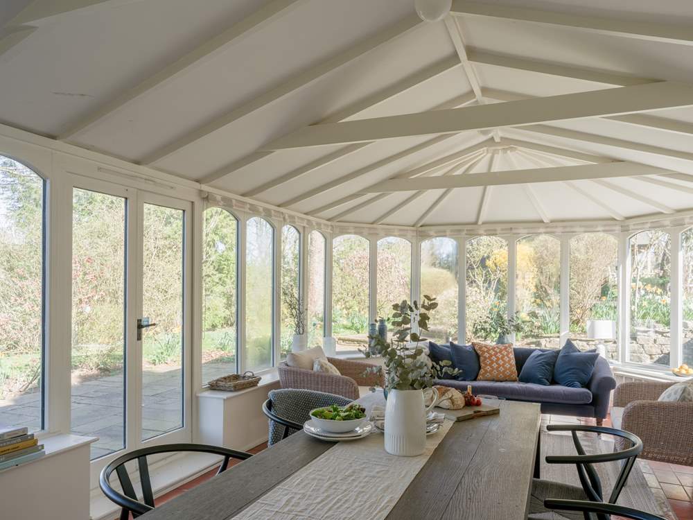 There's loads of room in this beautiful conservatory.