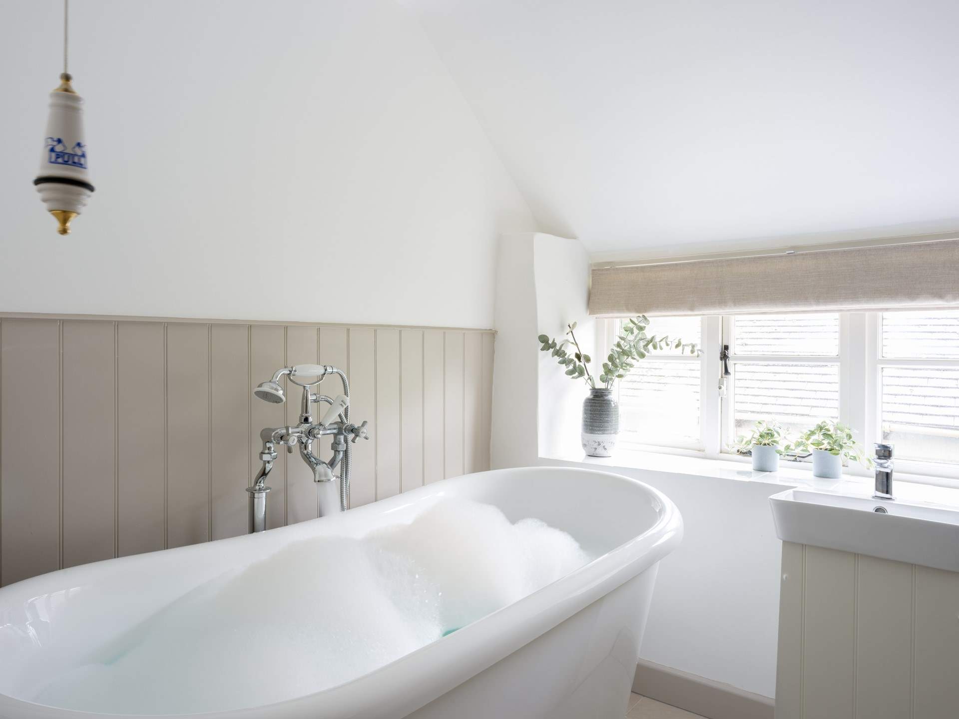 Unwind in a soothing bubble bath.