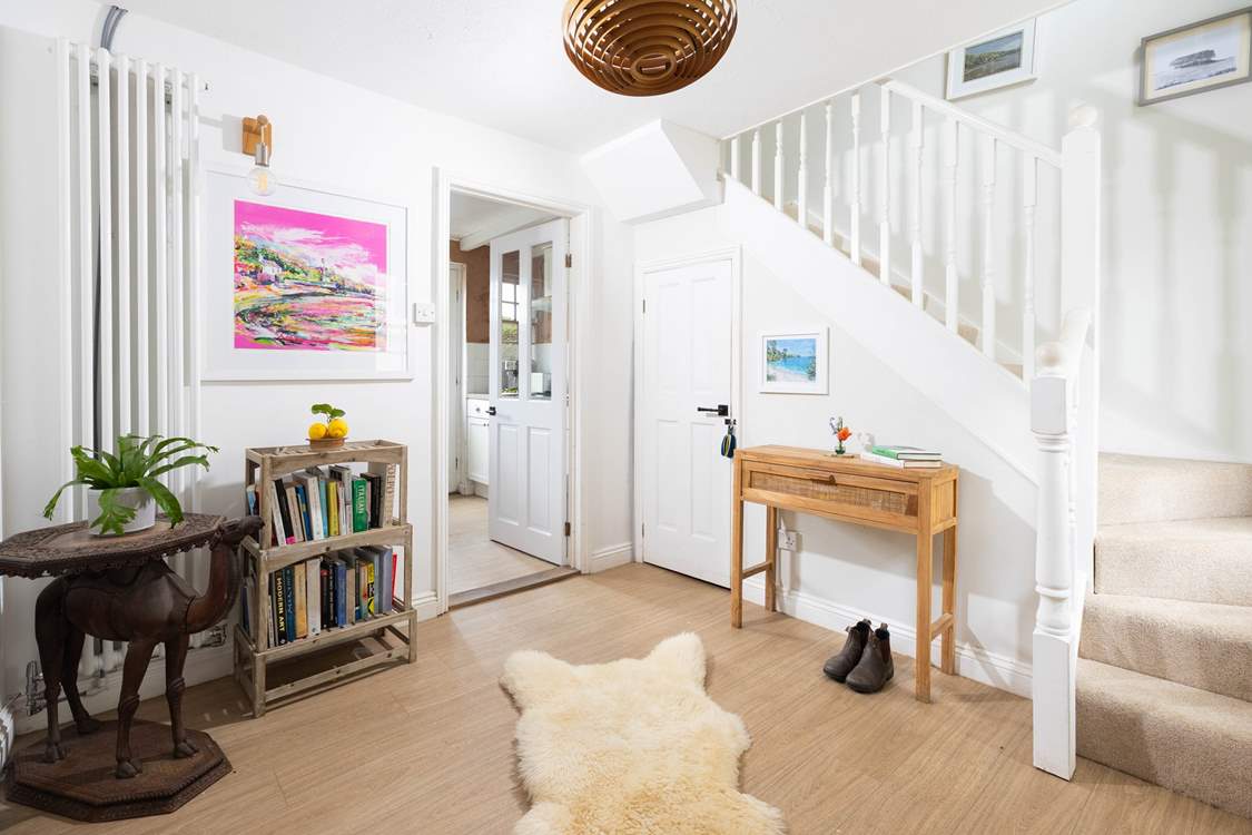 The large entrance hall is bright and airy.