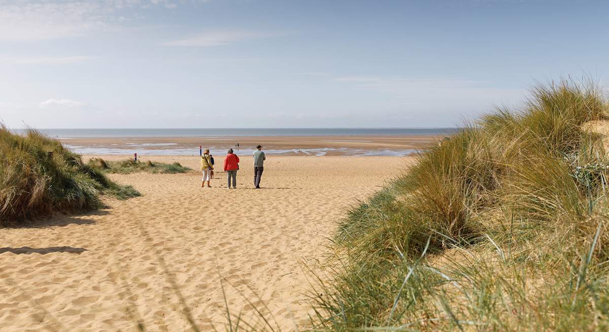 The soft sands of Old Hunstanton beach are popular throughout the seasons.
