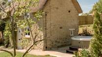 Luxuriate in the hot tub when you stay at 2 Old Turnpike Cottages.