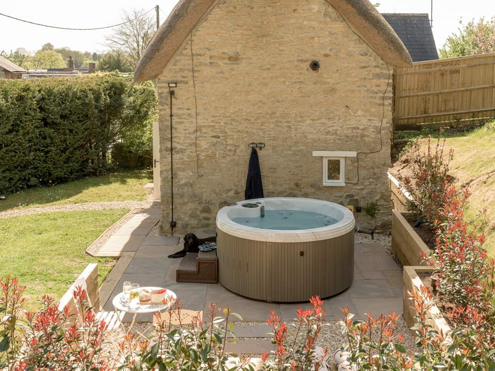 Relax in the hot tub at any time of year.