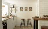 Lovely stone floors grace this kitchen.  - Thumbnail Image