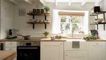 The sun shines in whilst you prepare lunch. 