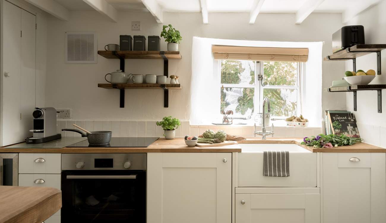 The sun shines in whilst you prepare lunch. 