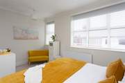 Enjoy a restful night's sleep on the comfy bed.