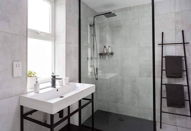 With a modern stylish shower-room.