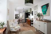 The large kitchen has a sitting-area for those who don't cook!