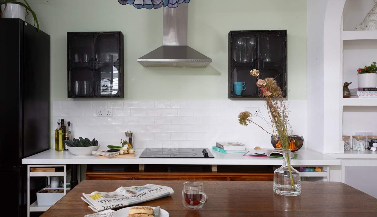 You can sit here and chat to the holiday chef.