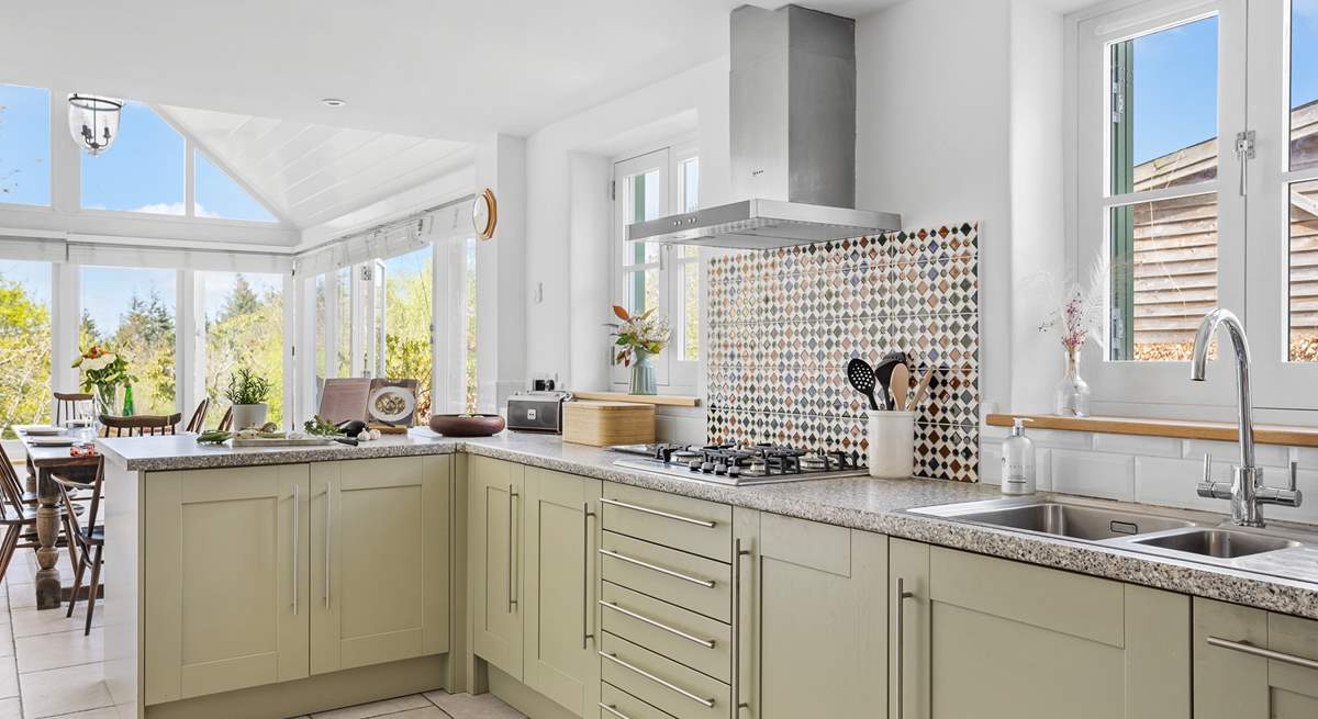 The beautiful kitchen is fully equipped with everything you will need to whip up any feast.