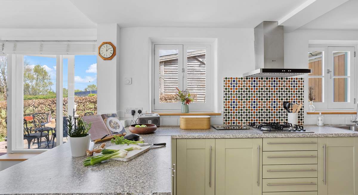 The kitchen offers oodles of worktop space.