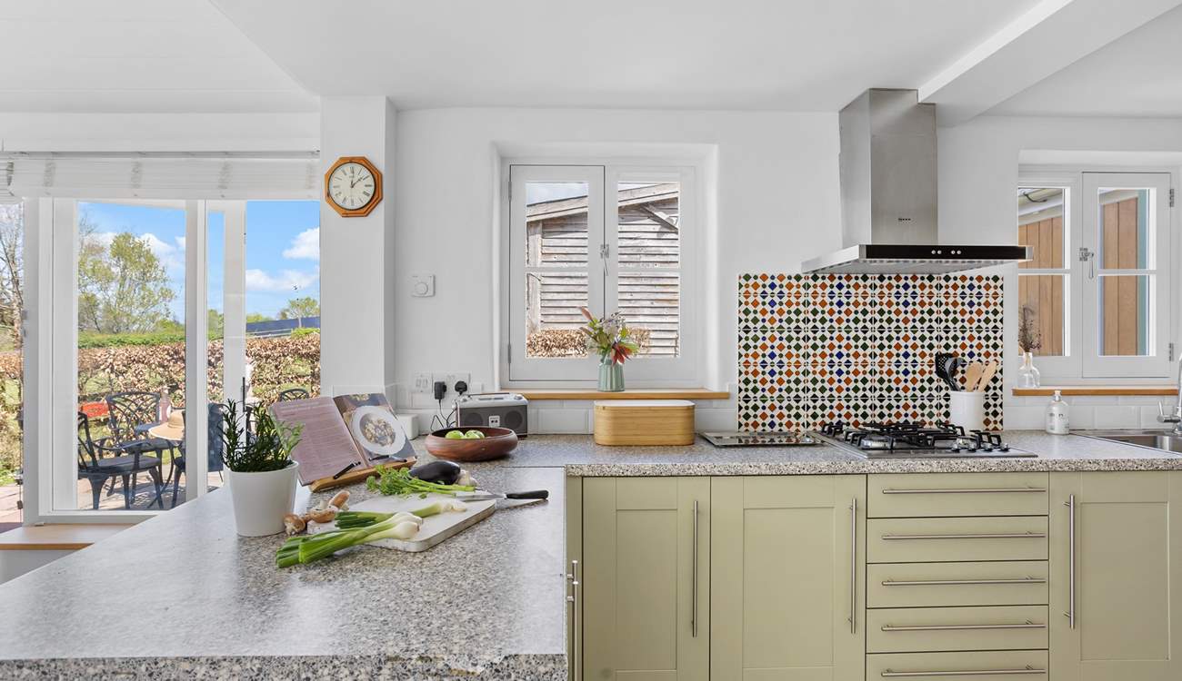 The kitchen offers oodles of worktop space.