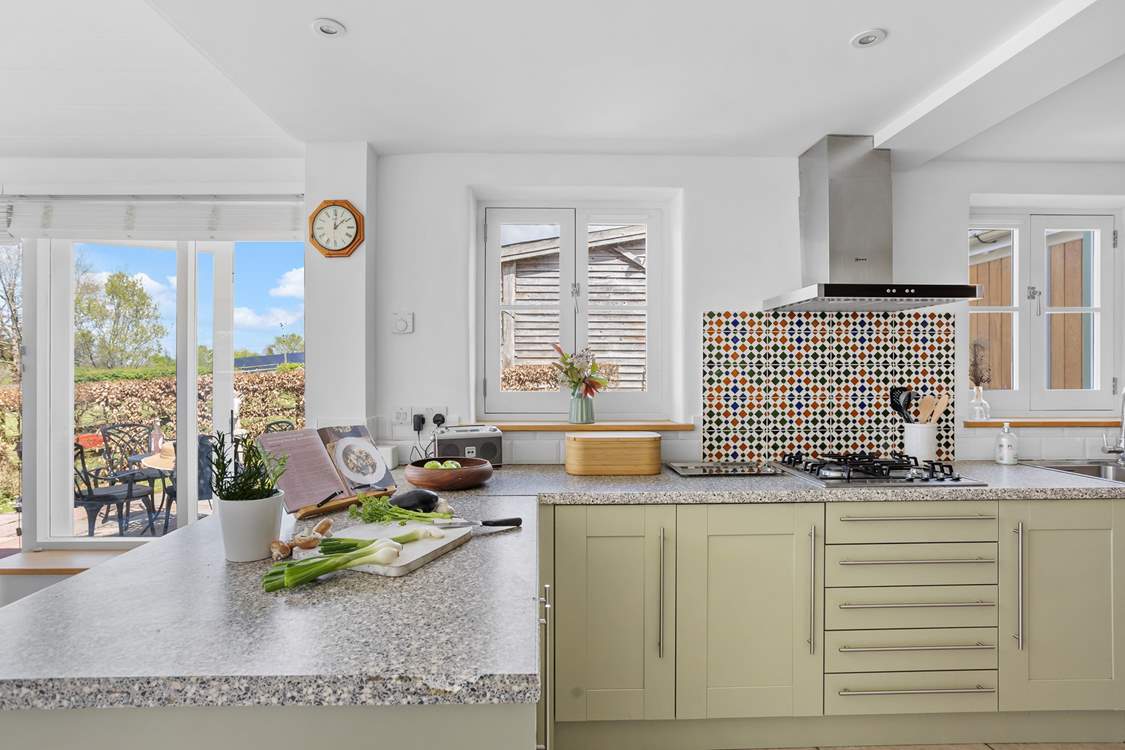 The kitchen offers oodles of worktop space.