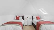 Bedroom 2 can be made up in a twin configuration, or can be linked into a super-king size double. Please mind the sloping ceilings.