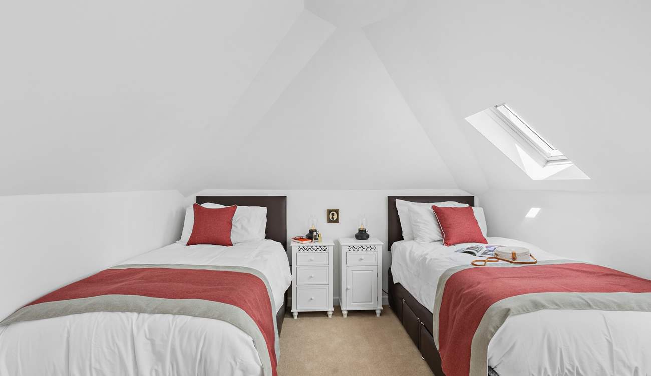 Bedroom 2 can be made up in a twin configuration, or can be linked into a super-king size double. Please mind the sloping ceilings.