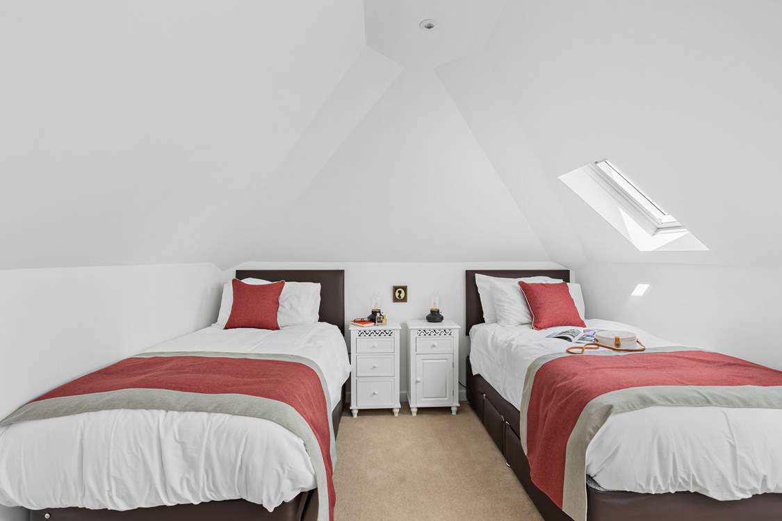 Bedroom 2 can be made up in a twin configuration, or can be linked into a super-king size double. Please mind the sloping ceilings.