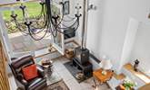 Looking down from the mezzanine level into the main ground floor sitting-room. - Thumbnail Image