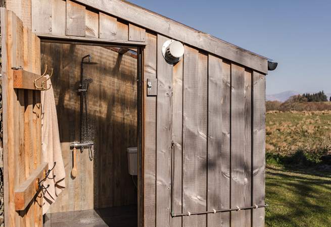 The shower-room sits just to the right of the bothy. 