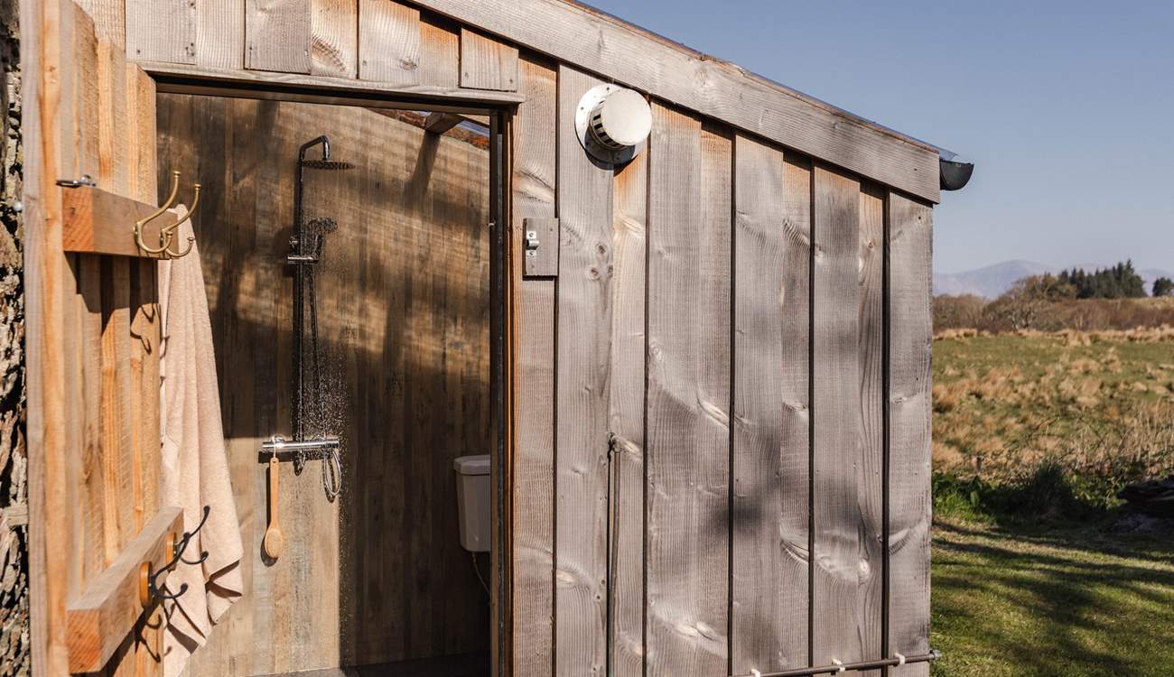 The shower-room sits just to the right of the bothy. 