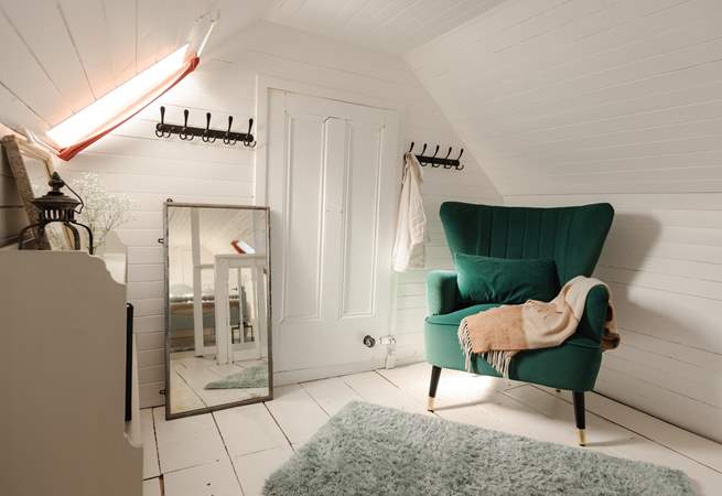 The bedroom is beautifully decorated. 