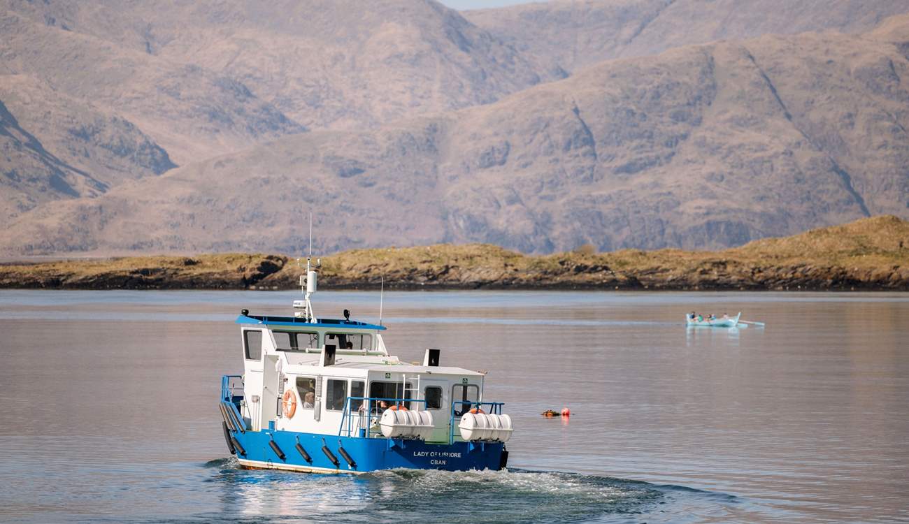During your stay, why not explore some of the nearby islands? This is the Port Appin ferry.