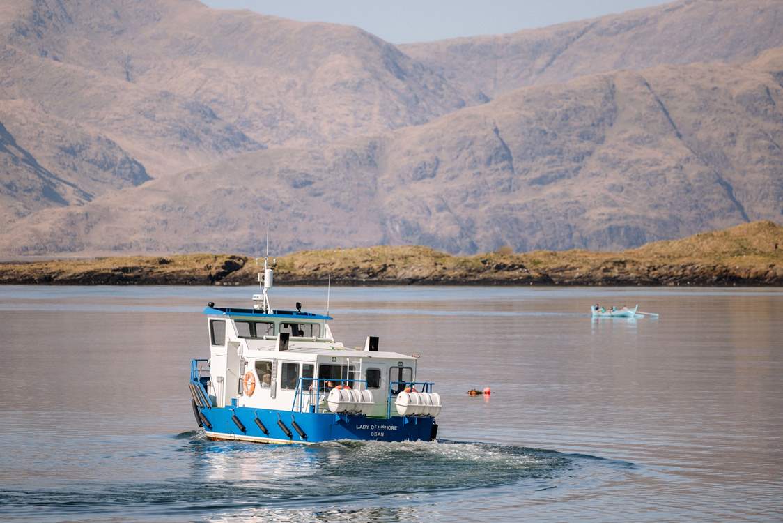 During your stay, why not explore some of the nearby islands? This is the Port Appin ferry.